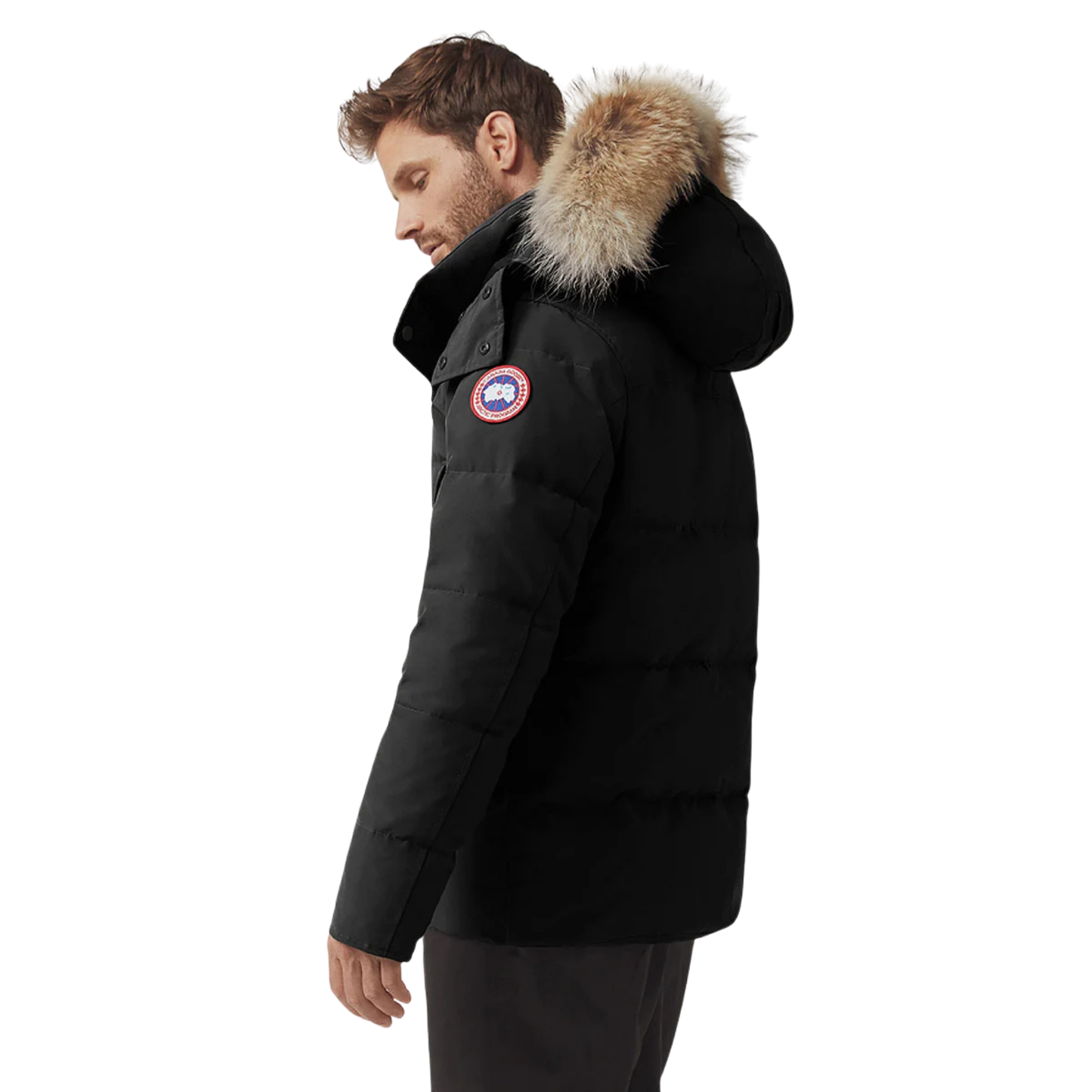 Canada Goose Wyndham With Fur Black Red Badge