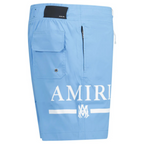 AMIRI MA BAR LOGO SWIM SHORTS BLUE