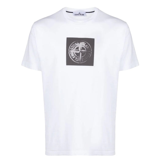 STONE ISLAND Compass Print Cotton T-shirt White