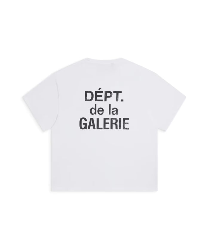 Gallery Dept Logo Print French Cotton T Shirt White