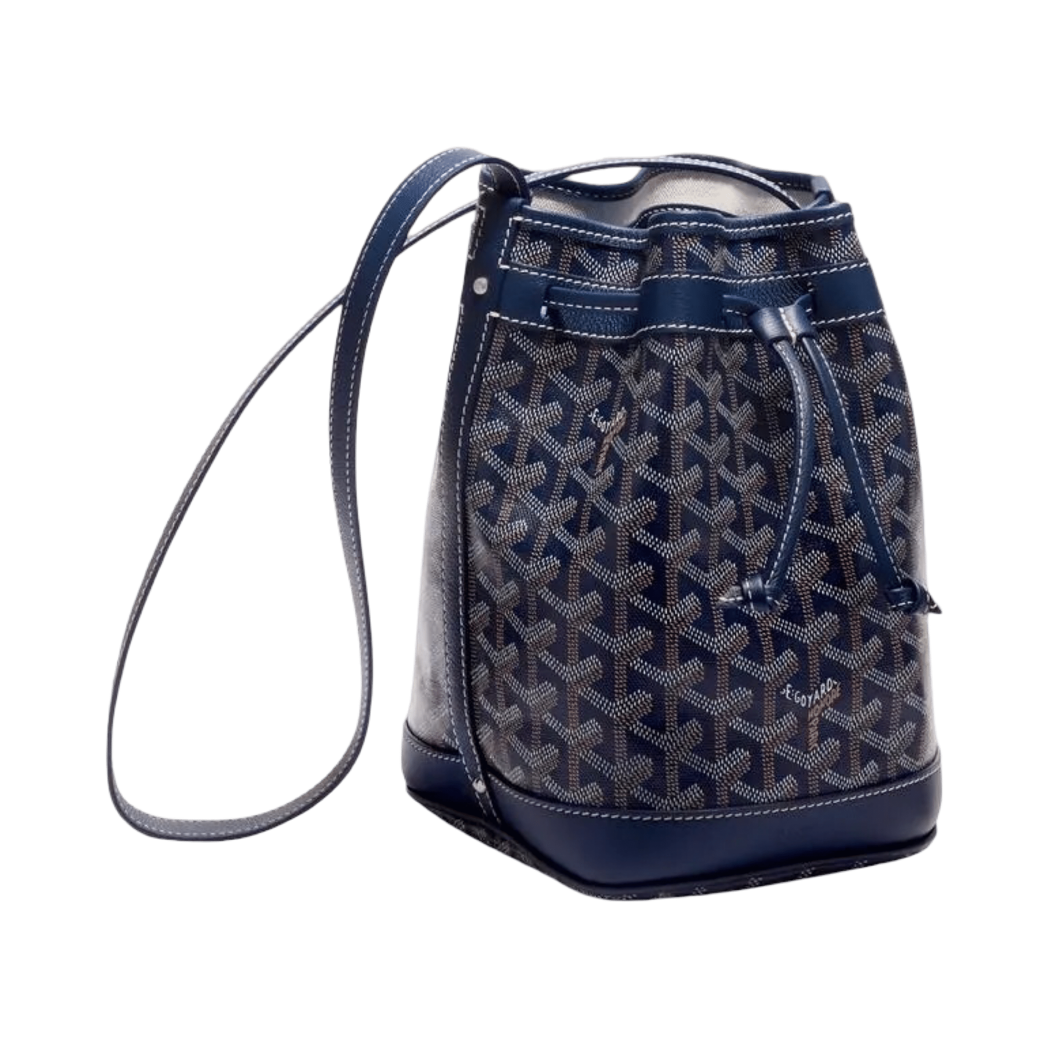 Goyard Petit Flot Bucket Bag Navy