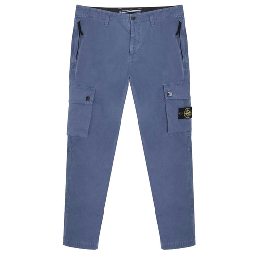 STONE ISLAND Cotton Slim Combat Trousers Blue