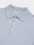 Jersey Knit Polo Shirt in Blue Blizzard