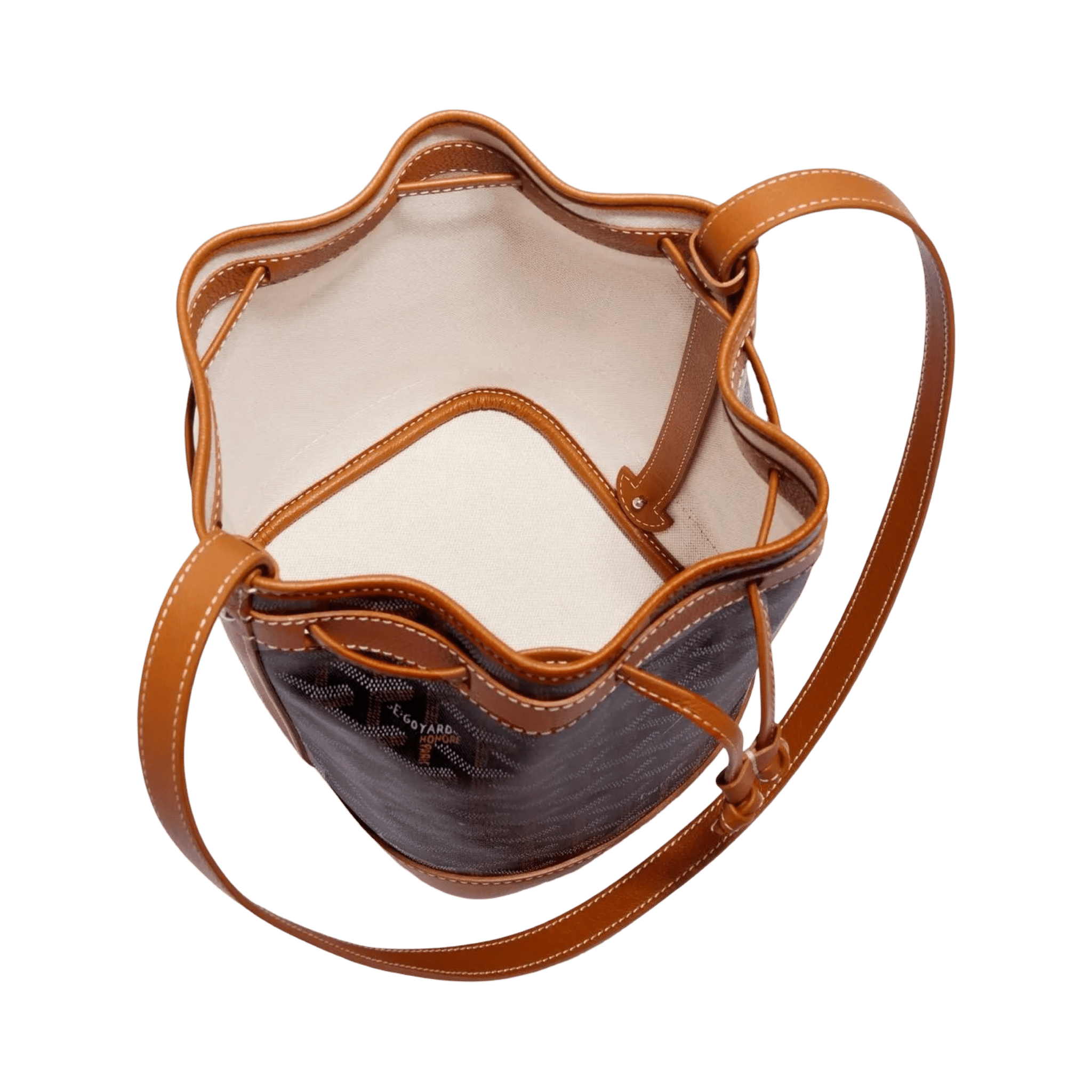 Goyard Petit Flot Bucket Bag Black Tan