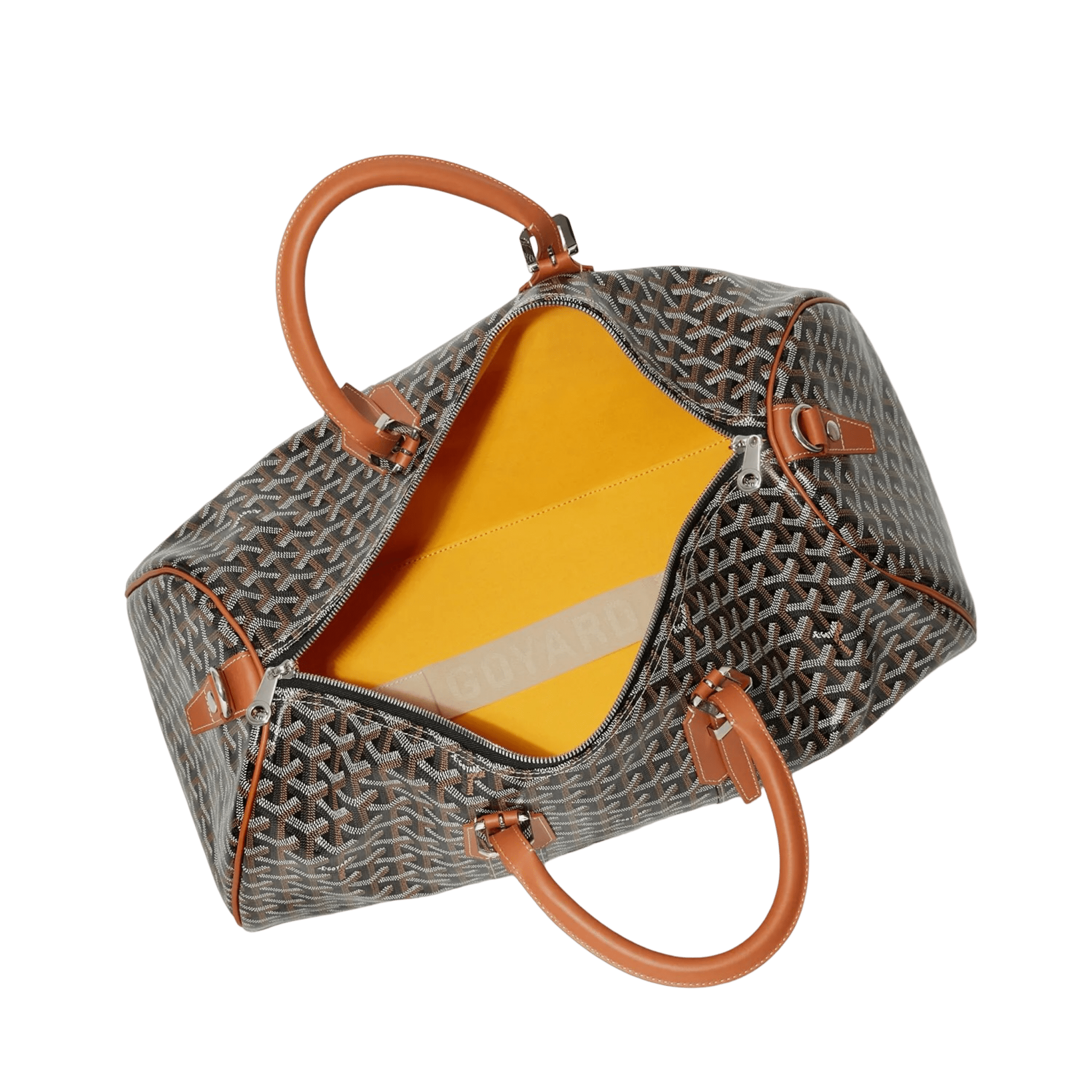 Goyard Boston 45 Bag Black Tan