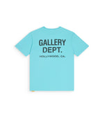 Gallery Dept Logo Print Cotton T Shirt Turquoise
