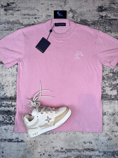 LV Damier Cotton Piqué T-Shirt Pink