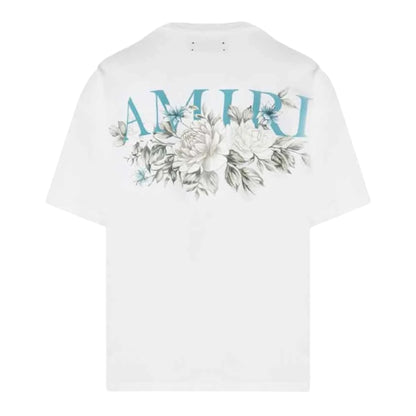 Amiri Floral Logo T Shirt White