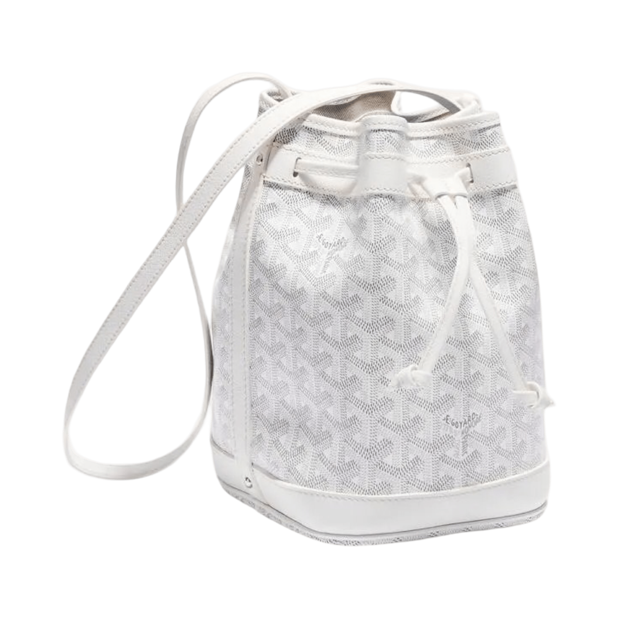 Goyard Petit Flot Bucket Bag White