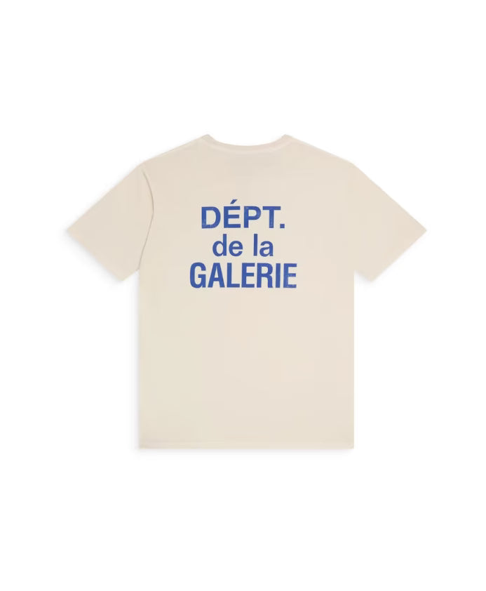 Gallery Dept Logo Print Cotton T Shirt Cream