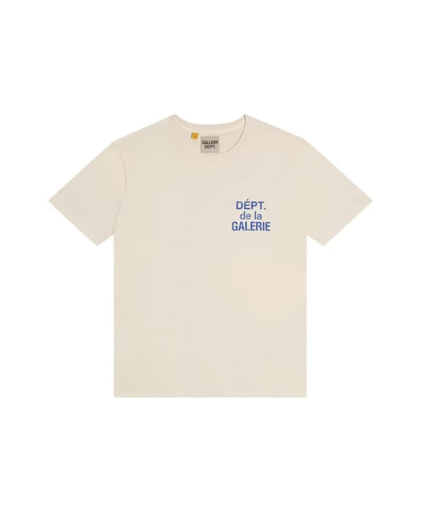 Gallery Dept Logo Print Cotton T Shirt Cream