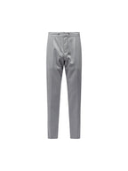 Flannel Tech Drawstring Trousers in Light Grey Marl