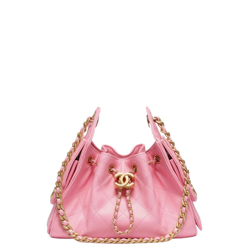 Chanel 25 Mini Handbag Grained Calfskin & Gold-Tone Metal Pink - Castel Clothing