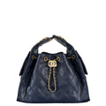 Chanel 25 Small Handbag Hobo Grained Calfskin & Gold-Tone Metal Navy - Castel Clothing