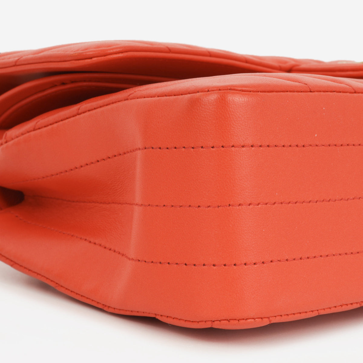 Chanel Chanel Medium Classic Flap in Coral Chevron Lambskin - Castel Clothing