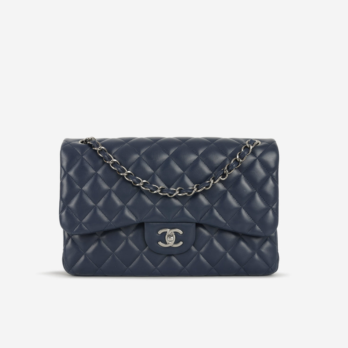 Chanel Chanel Classic Jumbo Double Flap in Navy Lambskin - Castel Clothing
