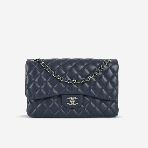 Chanel Chanel Classic Jumbo Double Flap in Navy Lambskin - Castel Clothing