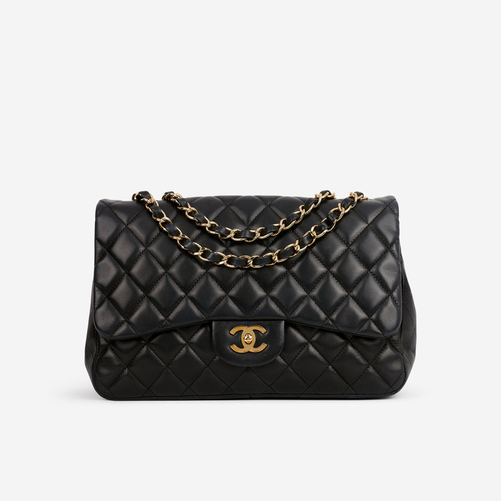 Chanel Chanel Single Flap Jumbo in Black Lambskin - Castel Clothing