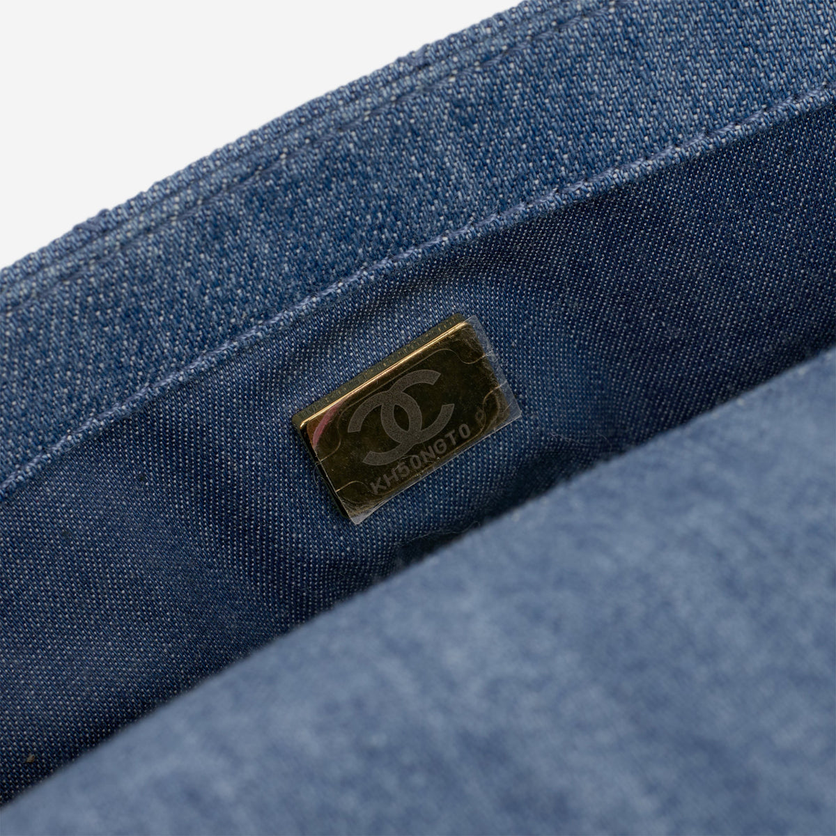 Chanel Chanel Mini Rectangular Pearl Crush in Blue Denim - Castel Clothing