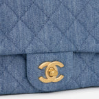 Chanel Chanel Mini Rectangular Pearl Crush in Blue Denim - Castel Clothing
