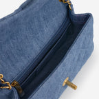 Chanel Chanel Mini Rectangular Pearl Crush in Blue Denim - Castel Clothing