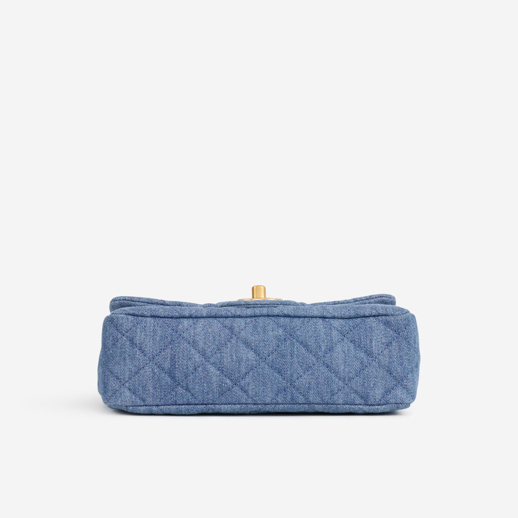 Chanel Chanel Mini Rectangular Pearl Crush in Blue Denim - Castel Clothing