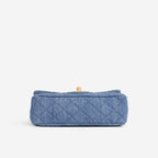 Chanel Chanel Mini Rectangular Pearl Crush in Blue Denim - Castel Clothing