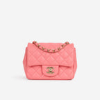 Chanel Chanel Mini Square Classic Flap in Pink Lambskin - Castel Clothing