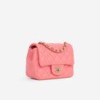 Chanel Chanel Mini Square Classic Flap in Pink Lambskin - Castel Clothing