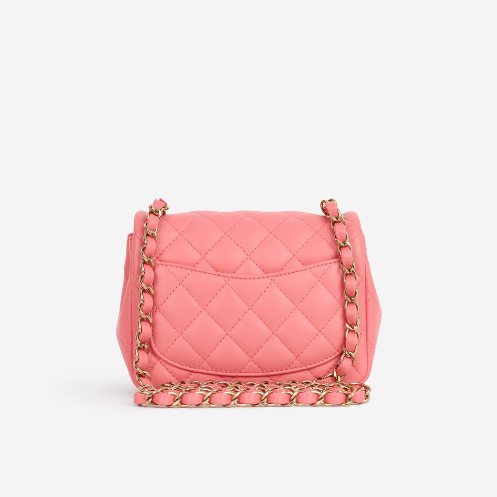 Chanel Chanel Mini Square Classic Flap in Pink Lambskin - Castel Clothing