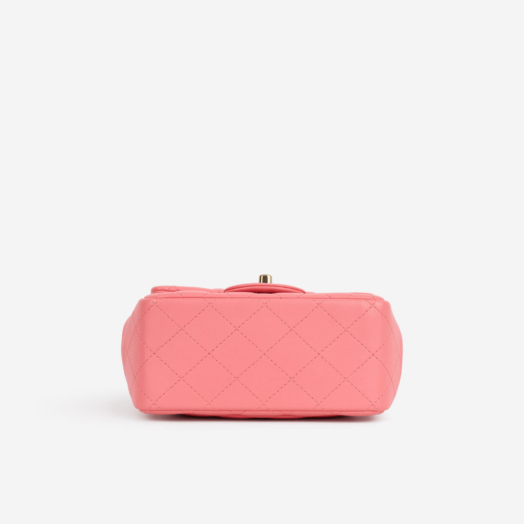 Chanel Chanel Mini Square Classic Flap in Pink Lambskin - Castel Clothing