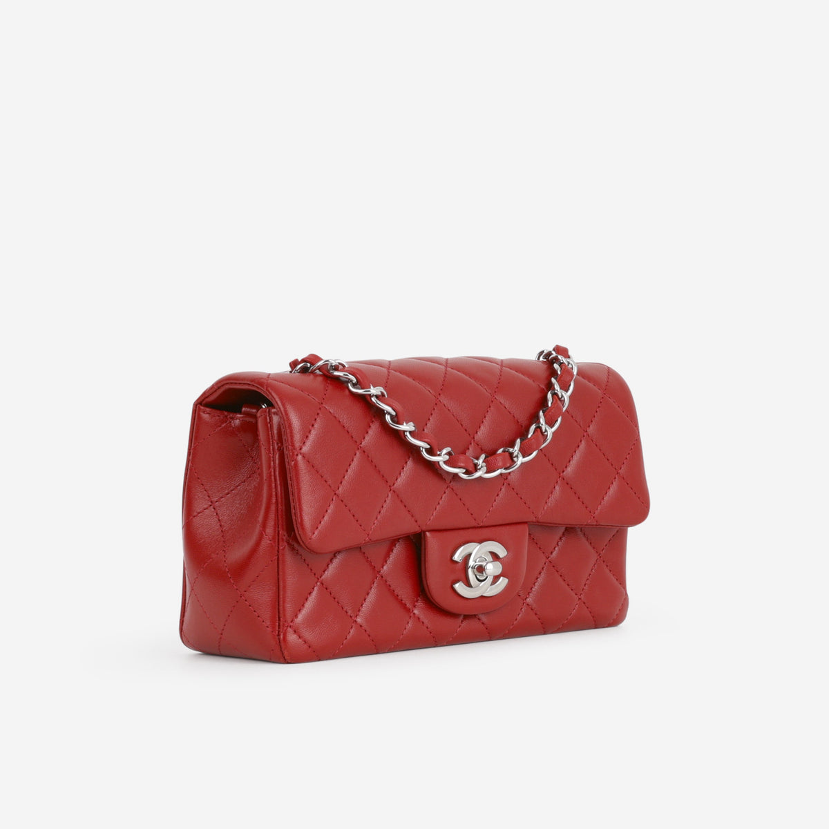 Chanel Chanel Mini Rectangular in Red Lambskin - Castel Clothing