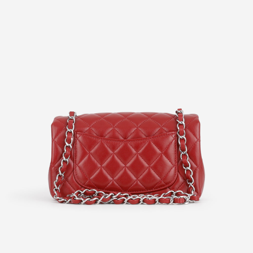 Chanel Chanel Mini Rectangular in Red Lambskin - Castel Clothing