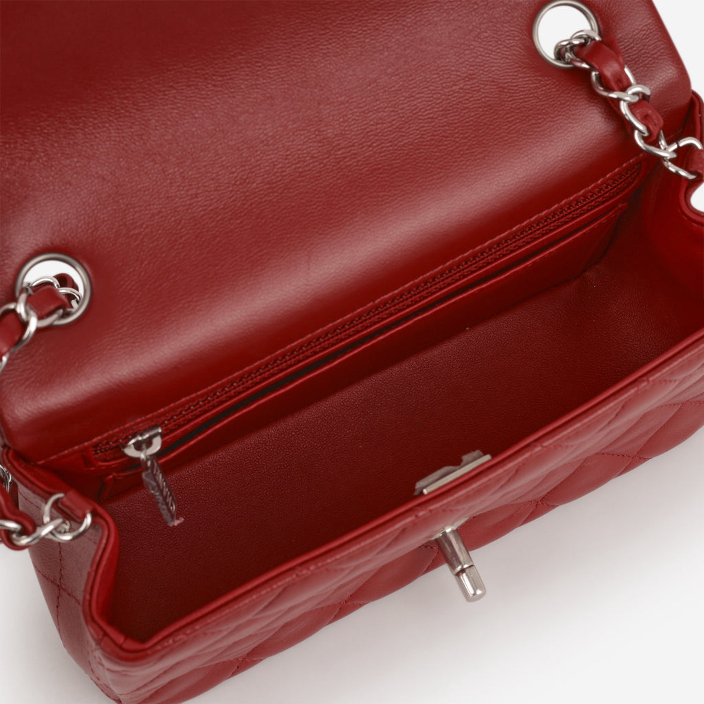 Chanel Chanel Mini Rectangular in Red Lambskin - Castel Clothing