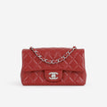 Chanel Chanel Mini Rectangular in Red Lambskin - Castel Clothing