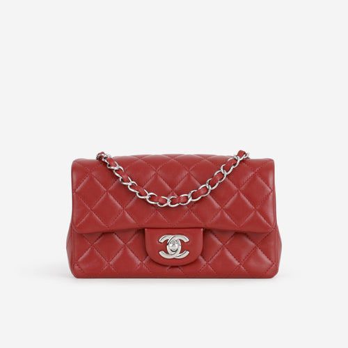 Chanel Chanel Mini Rectangular in Red Lambskin - Castel Clothing