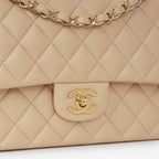 Chanel Chanel Medium Classic Flap in Beige Lambskin - Castel Clothing