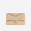 Chanel Chanel Medium Classic Flap in Beige Lambskin - Castel Clothing