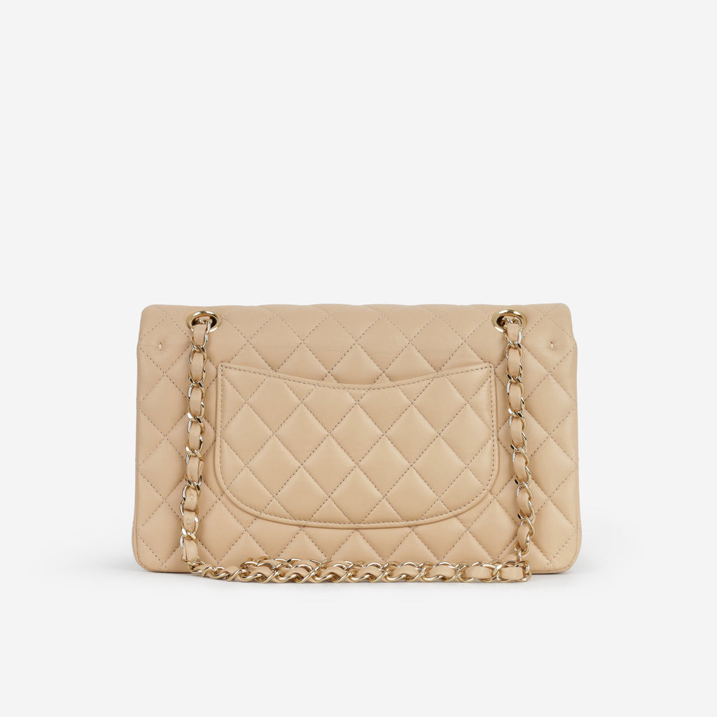 Chanel Chanel Medium Classic Flap in Beige Lambskin - Castel Clothing