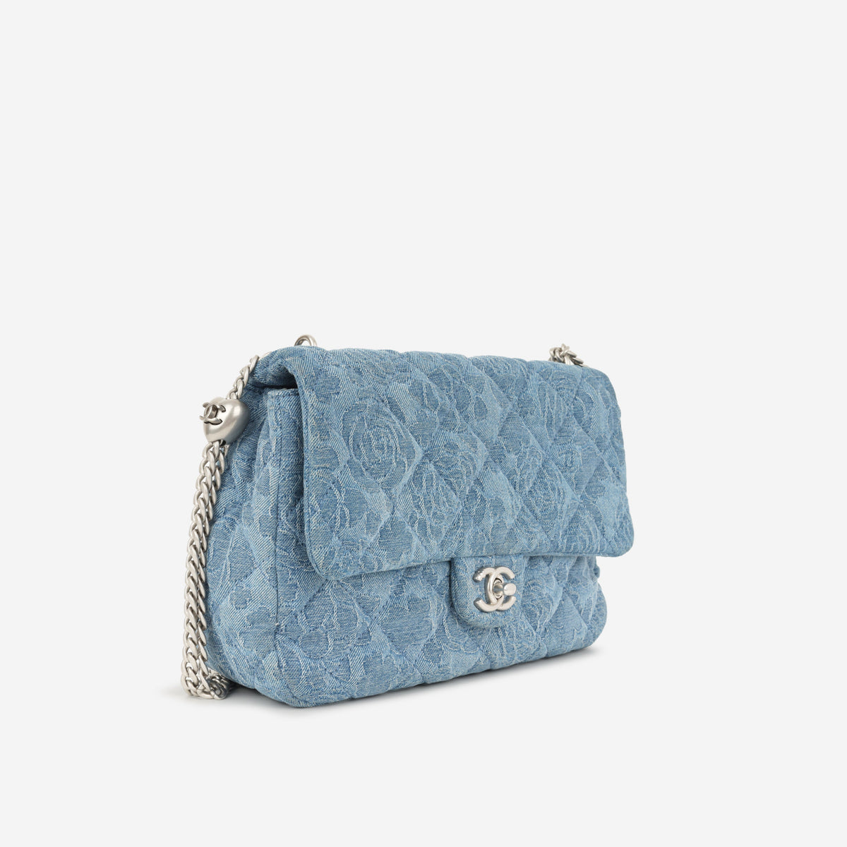 Chanel Chanel Camellia Sweetheart Crush Flap in Blue Denim - Castel Clothing