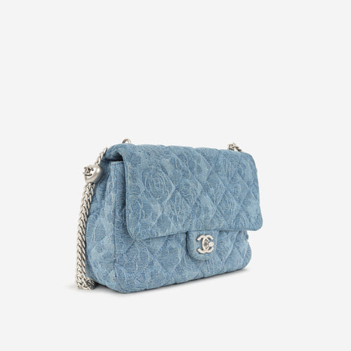 Chanel Chanel Camellia Sweetheart Crush Flap in Blue Denim - Castel Clothing