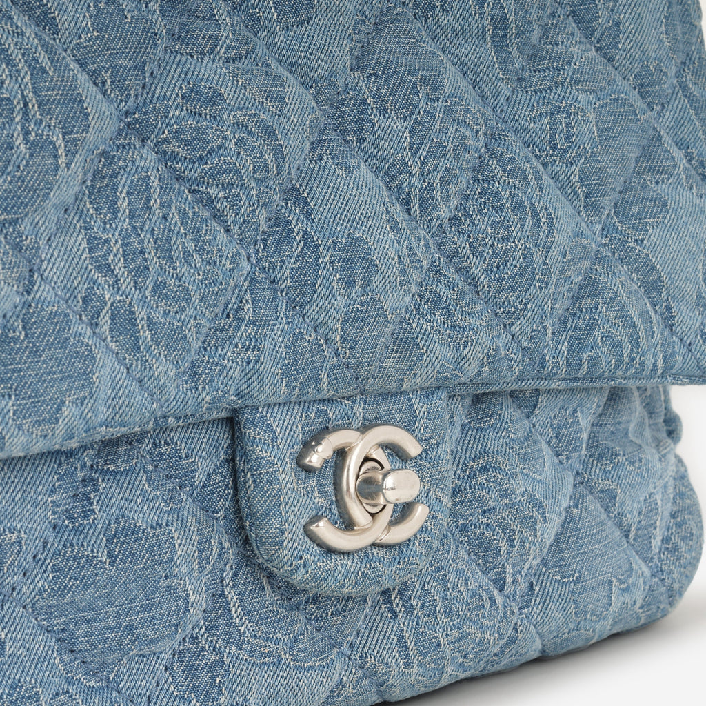 Chanel Chanel Camellia Sweetheart Crush Flap in Blue Denim - Castel Clothing