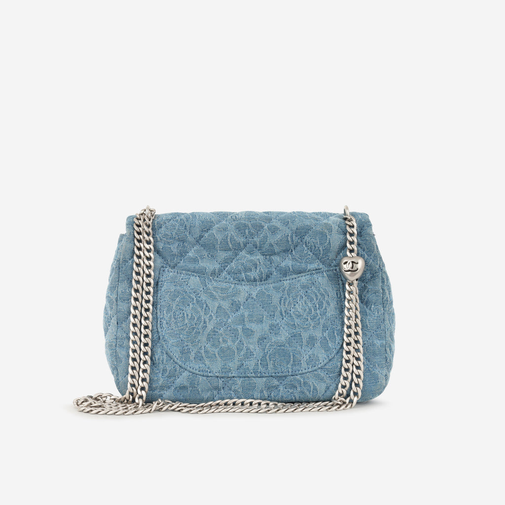 Chanel Chanel Camellia Sweetheart Crush Flap in Blue Denim - Castel Clothing