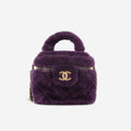 Chanel Chanel Métiers d'Art Pre-Fall 2022 Top Handle Vanity Case in Purple Shearling - Castel Clothing