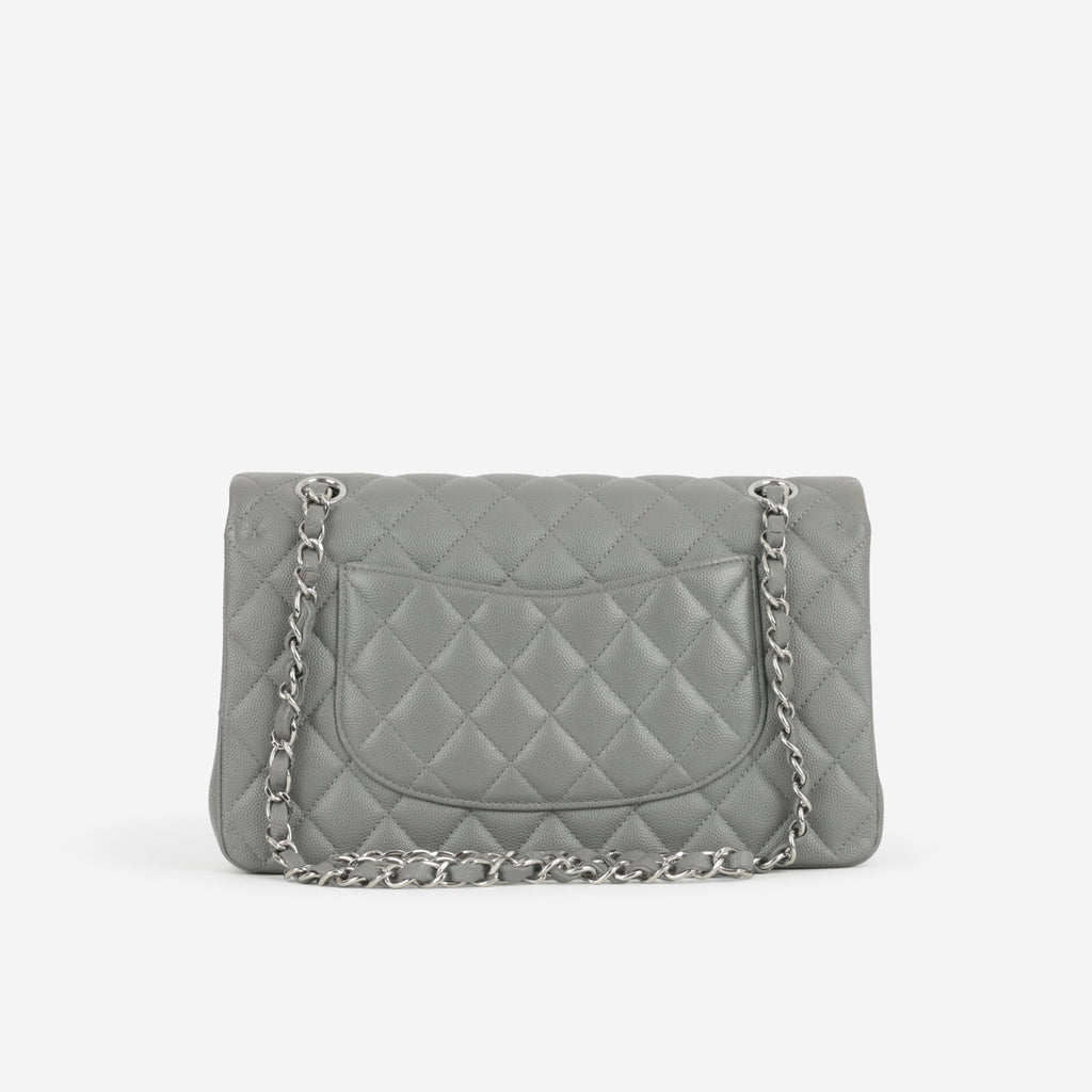 Chanel Chanel Medium Classic Flap in Grey Caviar - Castel Clothing