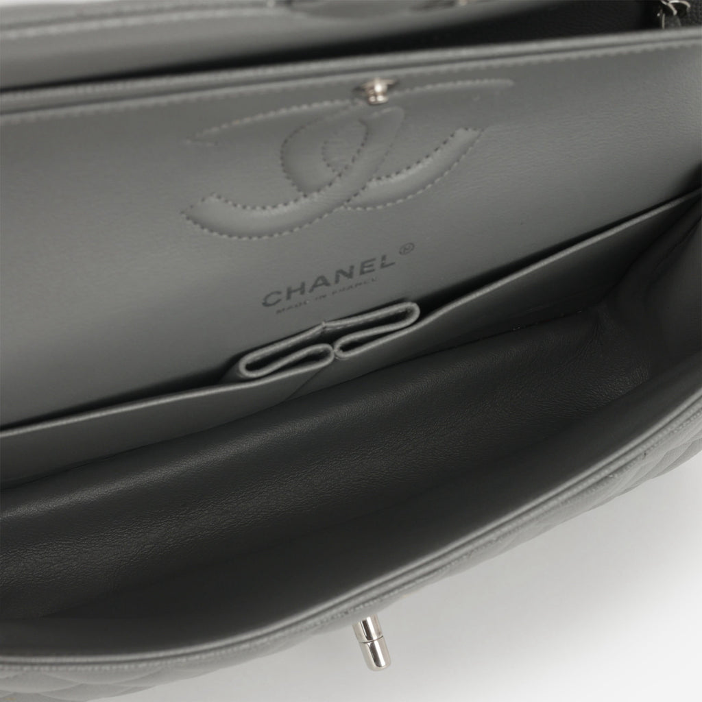 Chanel Chanel Medium Classic Flap in Grey Caviar - Castel Clothing