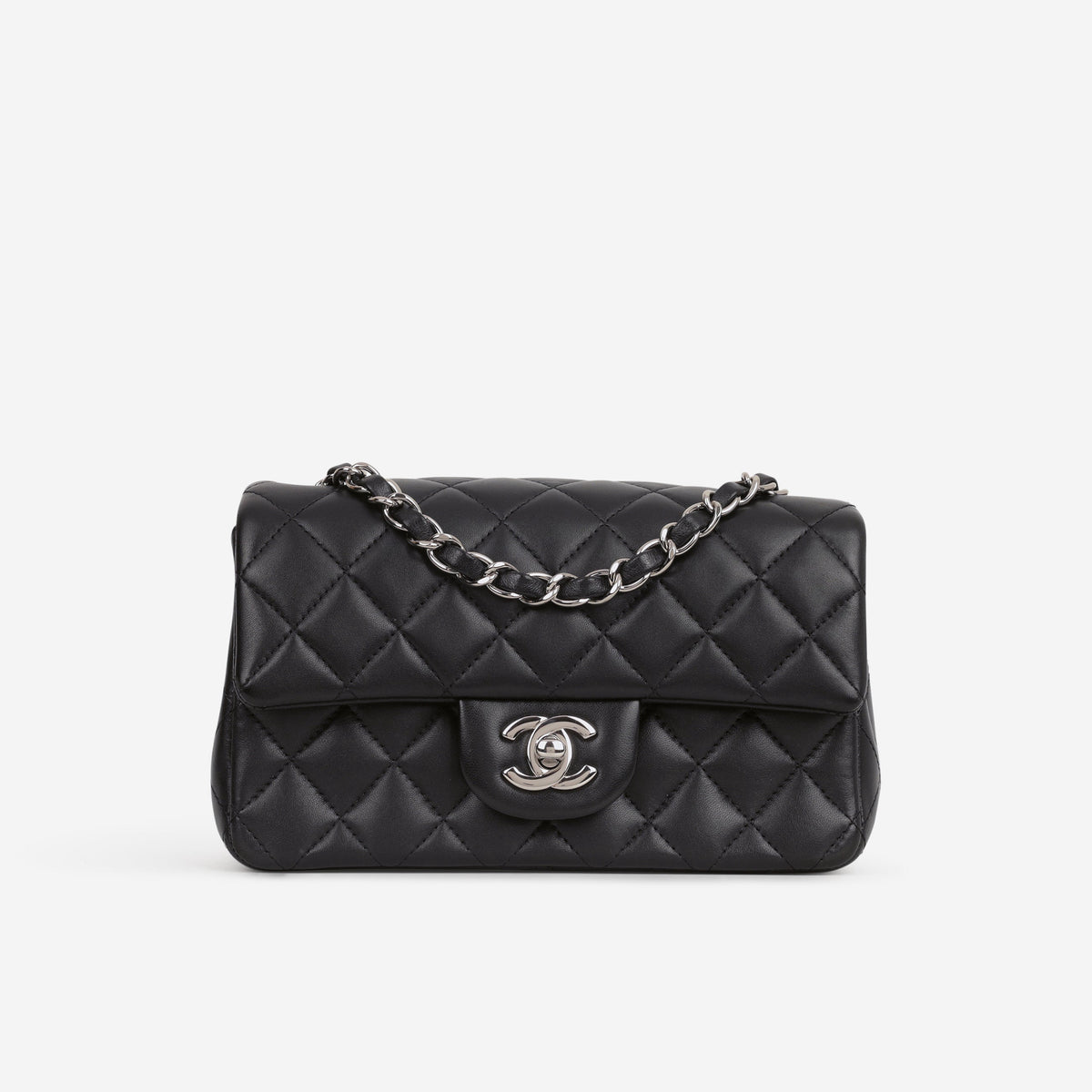 Chanel Chanel Mini Rectangular in Black Lambskin - Castel Clothing