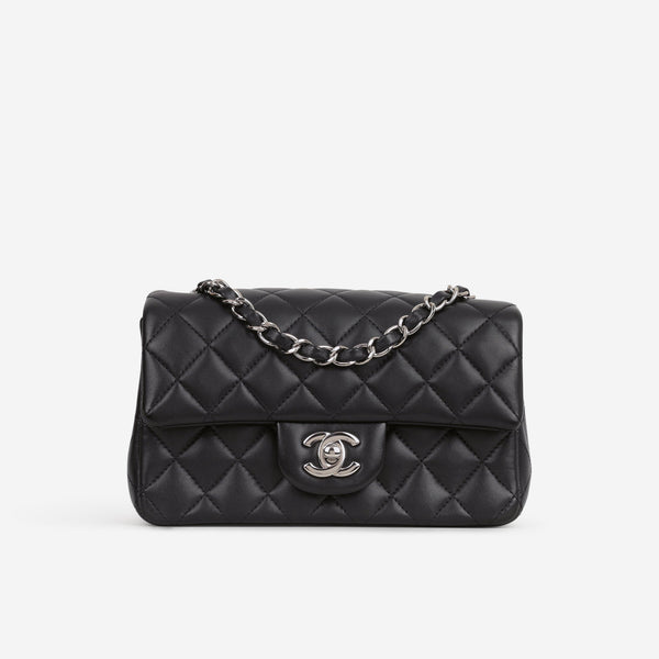 Chanel Chanel Mini Rectangular in Black Lambskin - Castel Clothing