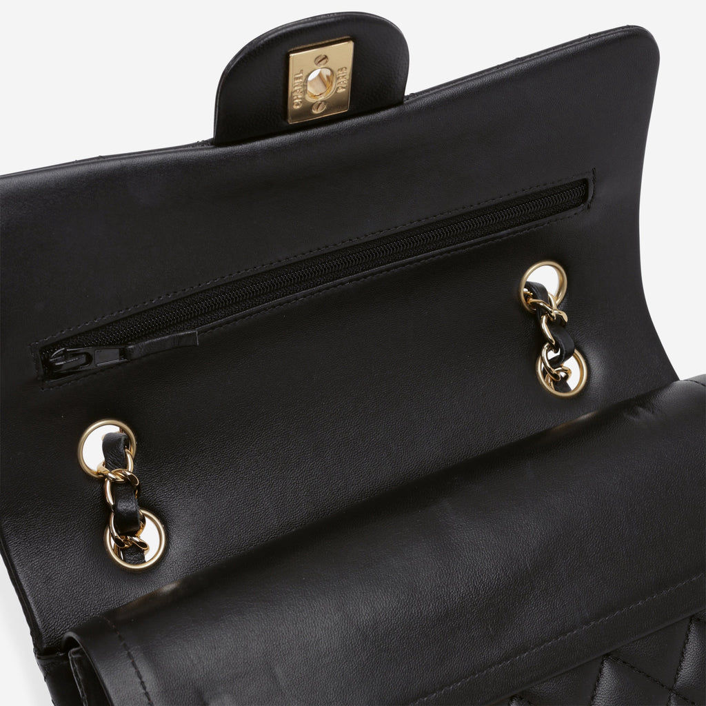 Chanel Chanel Small Classic Flap in Black Lambskin - Castel Clothing