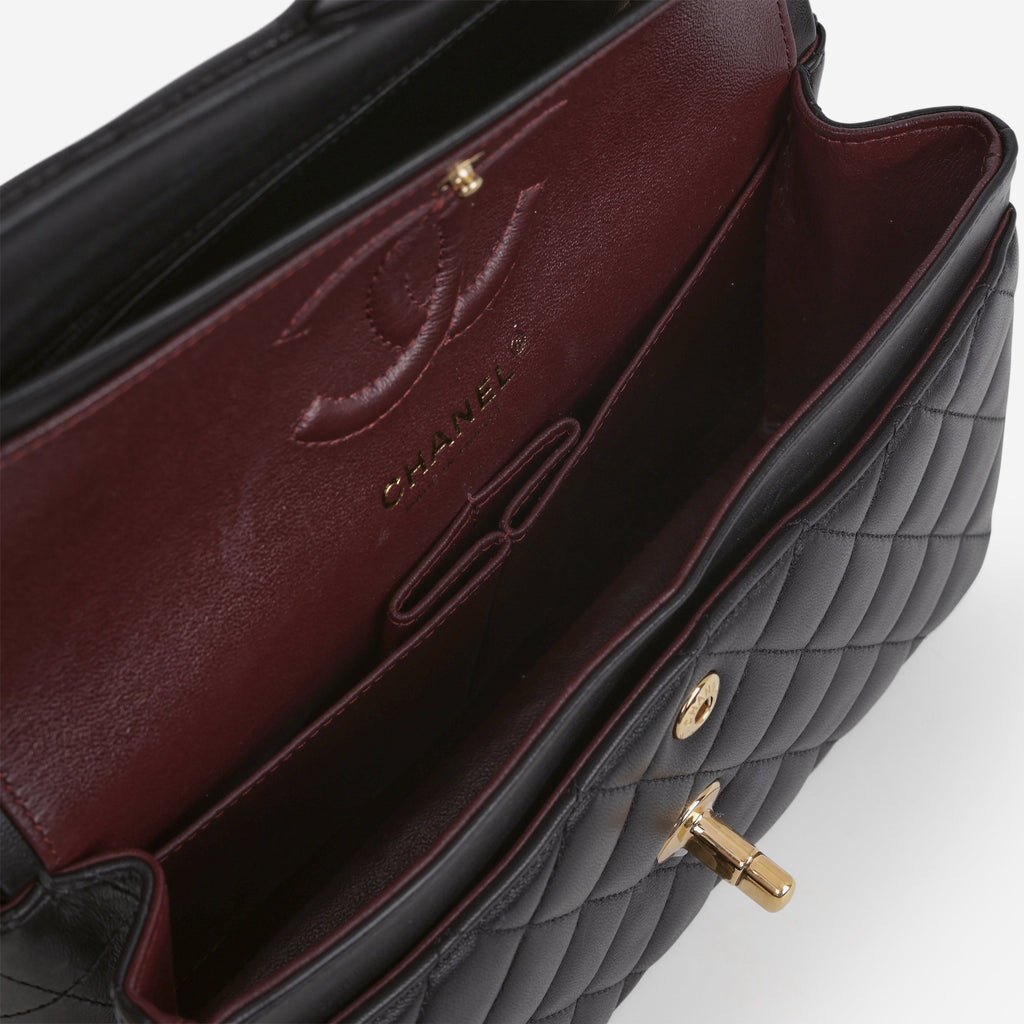 Chanel Chanel Small Classic Flap in Black Lambskin - Castel Clothing